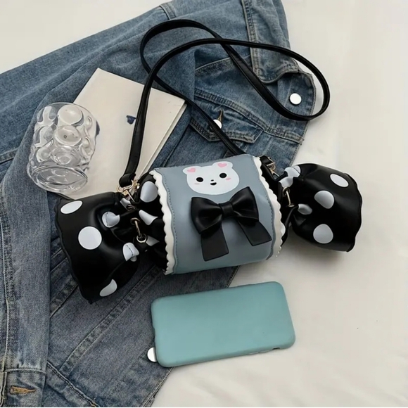 Candy Shape Crossbody Bag Cartoon Bow - Picture 4 of 5